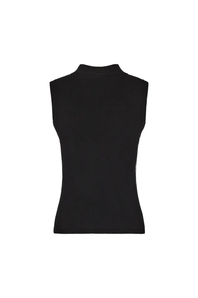 Women Sleeveless Knitted Sweater Black Black Sonia Rykiel Tank Tops