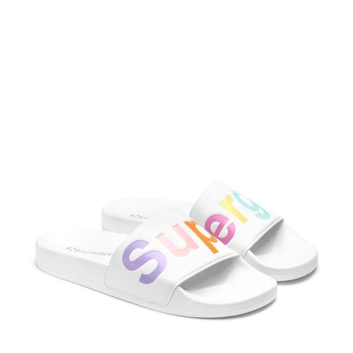 Women Slippers Unisex 1908 SLIDES POLYSOFT SLIDE WHITEMULTICOLOR Superga Slippers