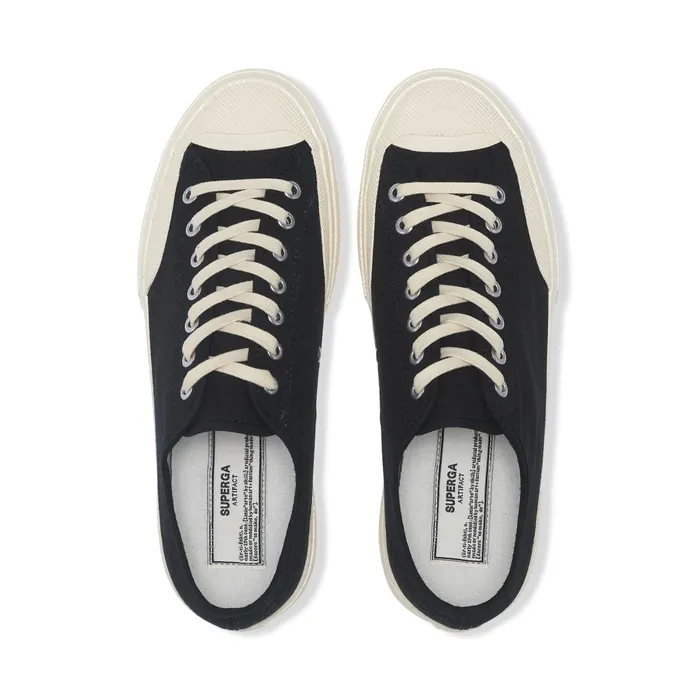 Women Sneakers Unisex 2432 WORKS LOW CUT COTTON CANVAS Low Cut BLACKOFF WHITE Superga Low Cut