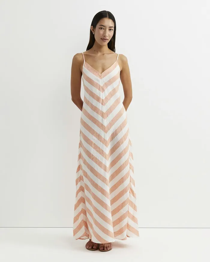 Women Sportscraft Dresses Callie Stripe Slip Dress Orangewhite