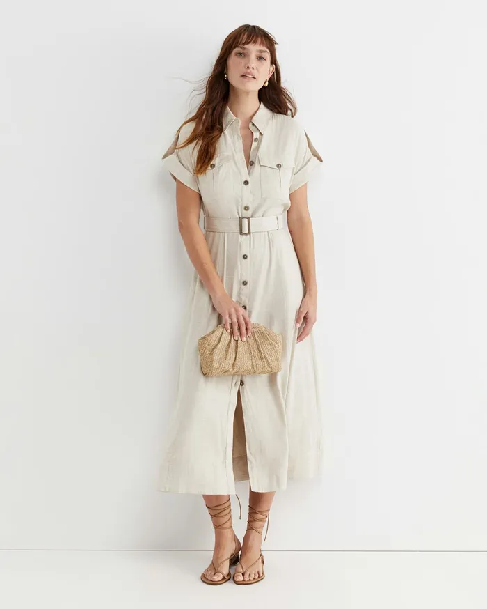 Women Sportscraft Dresses Lena Linen Safari Dress String