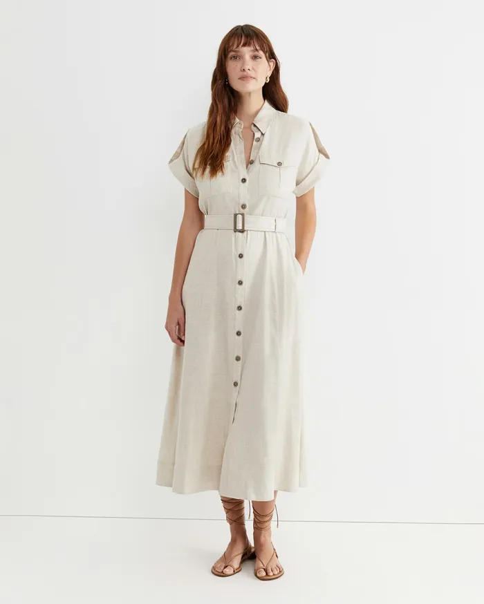 Women Sportscraft Dresses Lena Linen Safari Dress String