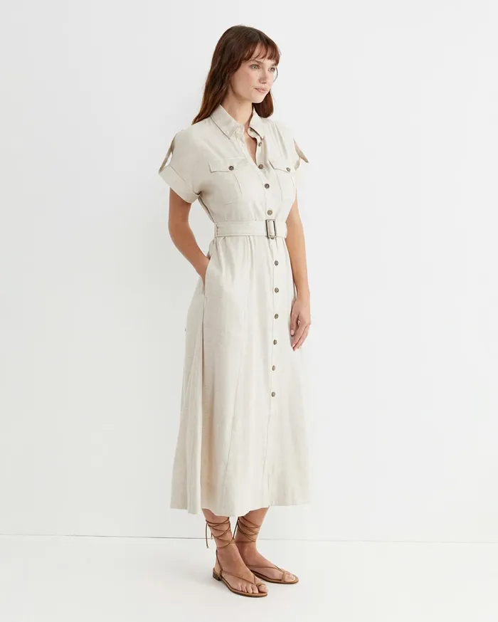 Women Sportscraft Dresses Lena Linen Safari Dress String