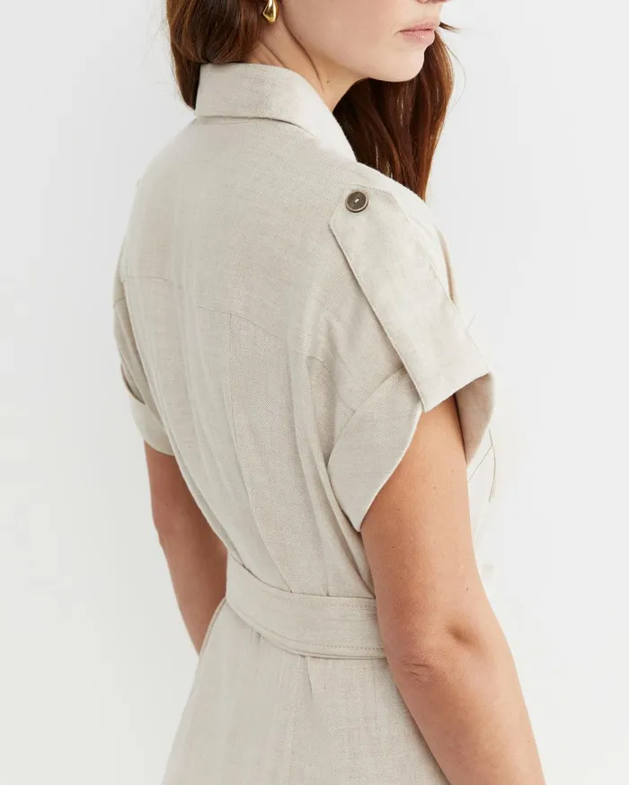 Women Sportscraft Dresses Lena Linen Safari Dress String