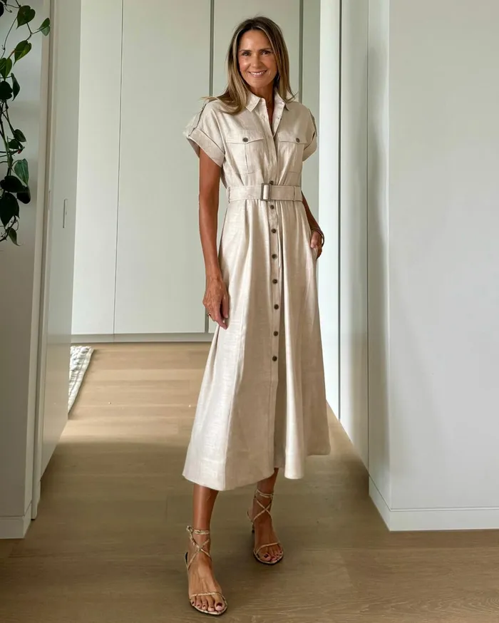 Women Sportscraft Dresses Lena Linen Safari Dress String