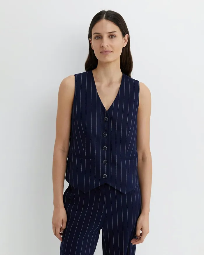 Women Sportscraft Jackets and Vests Brianne Stripe Vest Navywhite