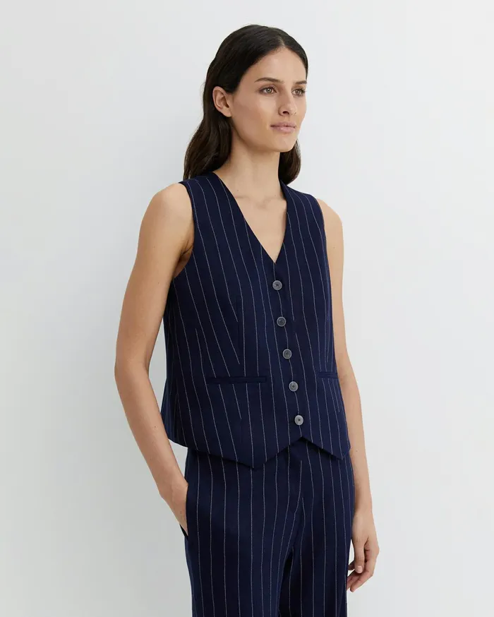 Women Sportscraft Jackets and Vests Brianne Stripe Vest Navywhite