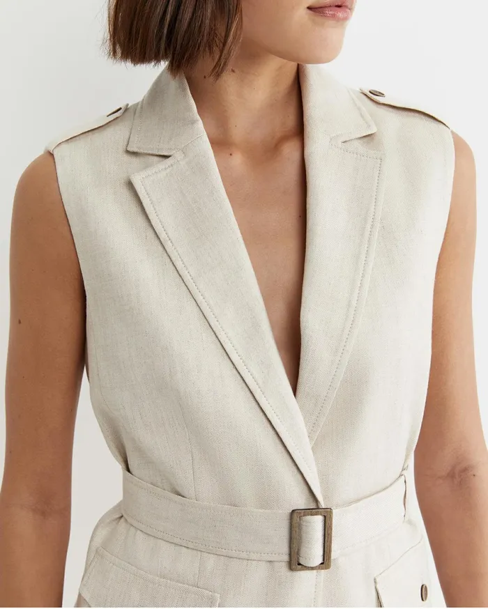 Women Sportscraft Jackets and Vests Lena Linen Safari Vest String