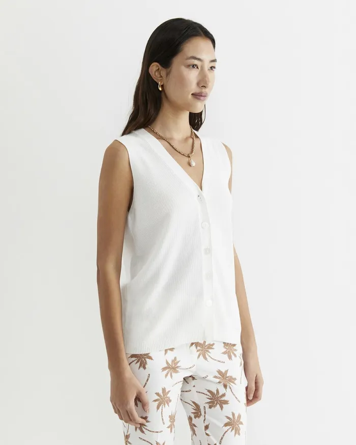 Women Sportscraft Knits and Cardigans Becky Cotton Vest White
