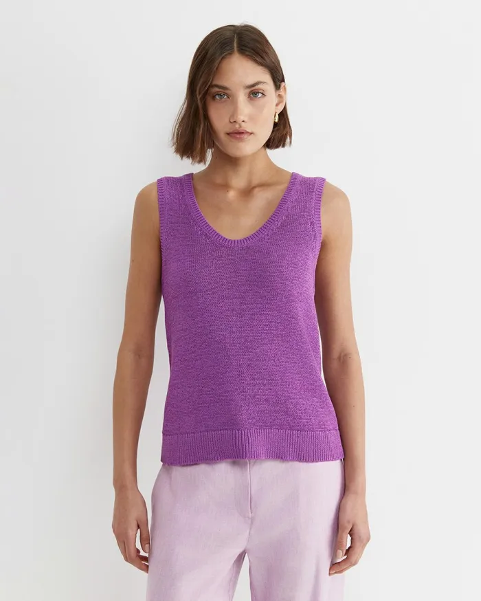 Women Sportscraft Knits and Cardigans Josie Tape Yarn Singlet Hydrangea