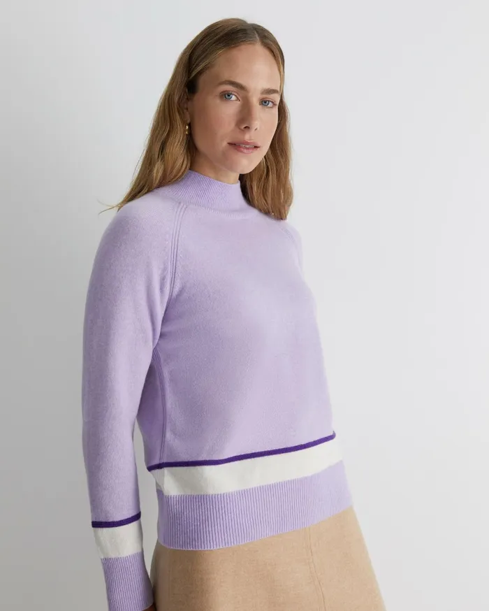 Women Sportscraft Knits and Cardigans Sunshine Colour Block Wool Sweater Lavender