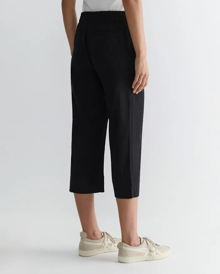 Women Sportscraft Pants Rosa Crop Linen Pant Black
