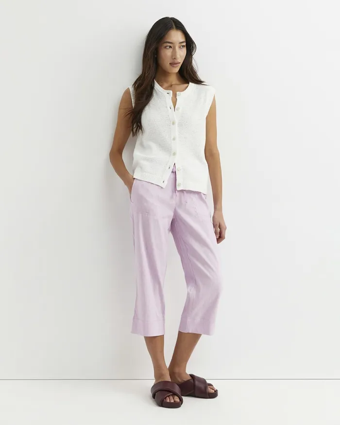Women Sportscraft Pants Rosa Crop Linen Pant Orchid