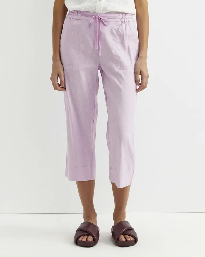 Women Sportscraft Pants Rosa Crop Linen Pant Orchid