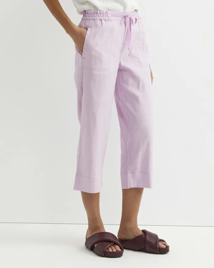 Women Sportscraft Pants Rosa Crop Linen Pant Orchid