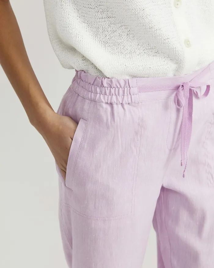 Women Sportscraft Pants Rosa Crop Linen Pant Orchid
