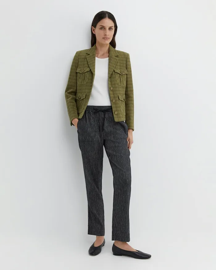 Women Sportscraft Pants Rosa Stripe Linen Pant Navywhite