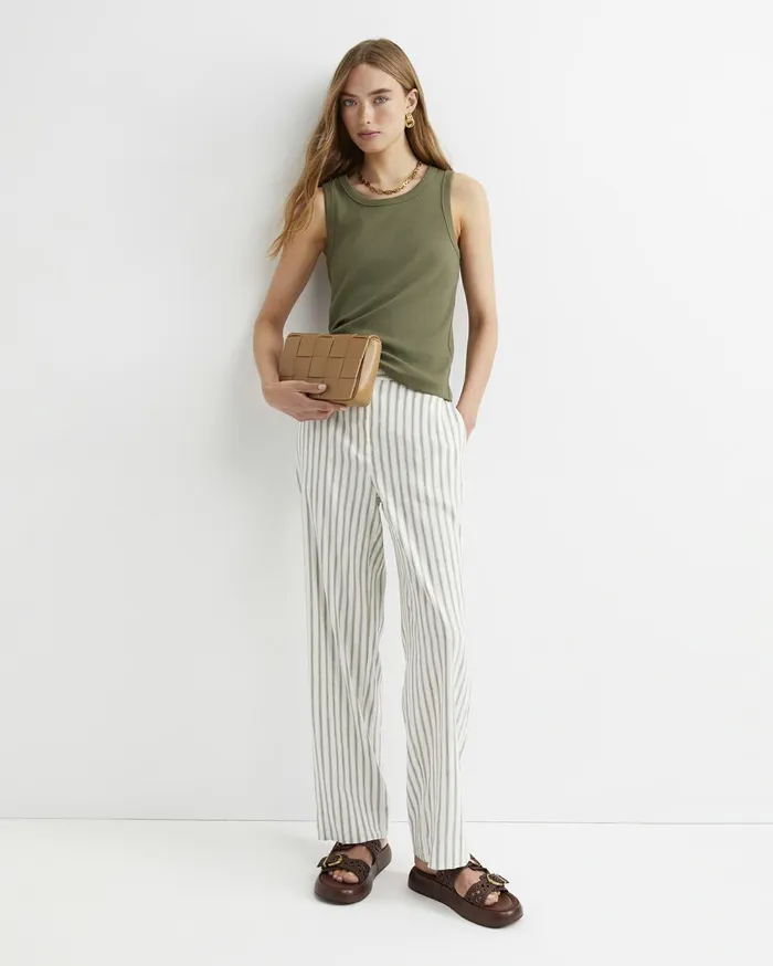 Women Sportscraft Pants Rosa Wide Leg Linen Pant Whitekhaki