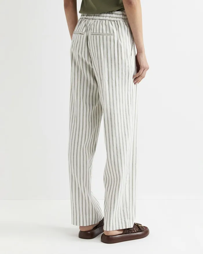 Women Sportscraft Pants Rosa Wide Leg Linen Pant Whitekhaki