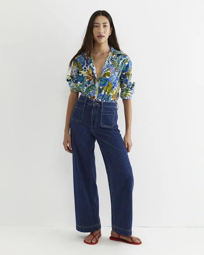 Women Sportscraft Shirts Jungle Long Sleeve Liberty Shirt Blue Multi