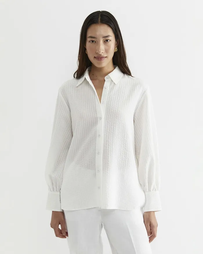 Women Sportscraft Shirts Kira Bell Sleeve Blouse White