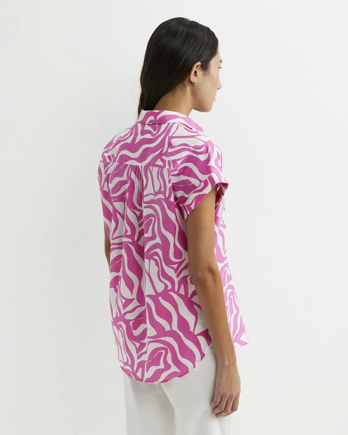 Women Sportscraft Shirts Zola Short Sleeve Lily Voile Shirt Pinkwhite