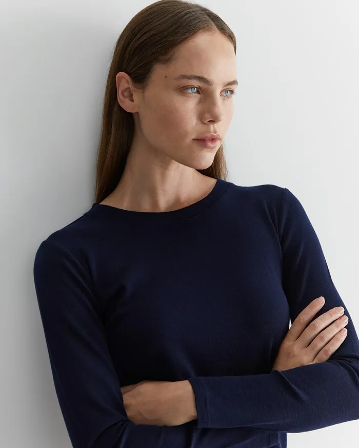 Women Sportscraft Tops and Tees Addison Babywool Top Navy