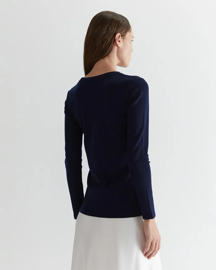 Women Sportscraft Tops and Tees Addison Babywool Top Navy