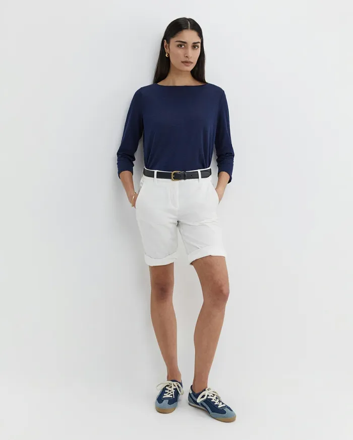 Women Sportscraft Tops and Tees Cecile Linen Top Navy