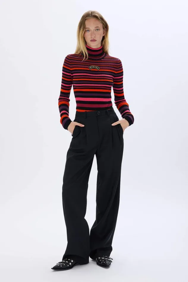 Women Striped Wool Turtleneck Sweater Striped Multico Multi Sonia Rykiel Sweaters