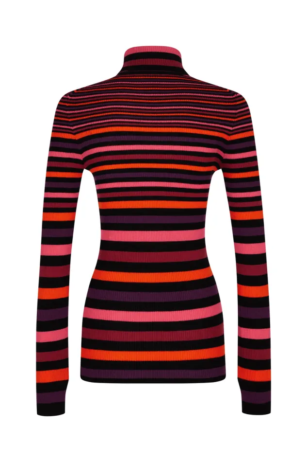 Women Striped Wool Turtleneck Sweater Striped Multico Multi Sonia Rykiel Sweaters
