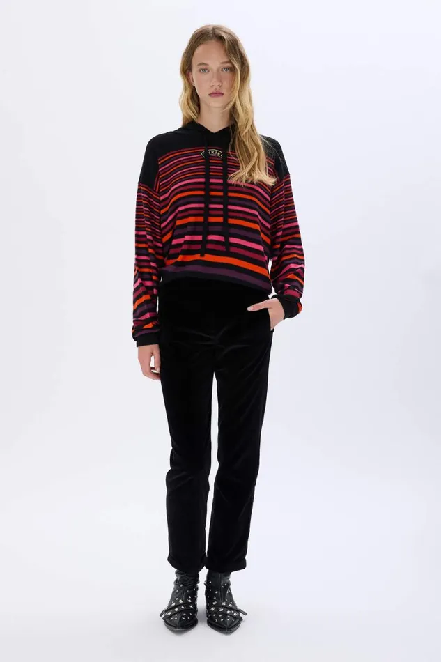 Women Striped Woolen Hoodie Striped Multico Multi Sonia Rykiel Sweaters