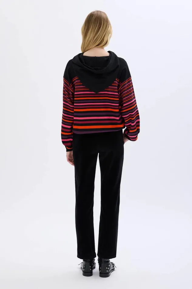 Women Striped Woolen Hoodie Striped Multico Multi Sonia Rykiel Sweaters