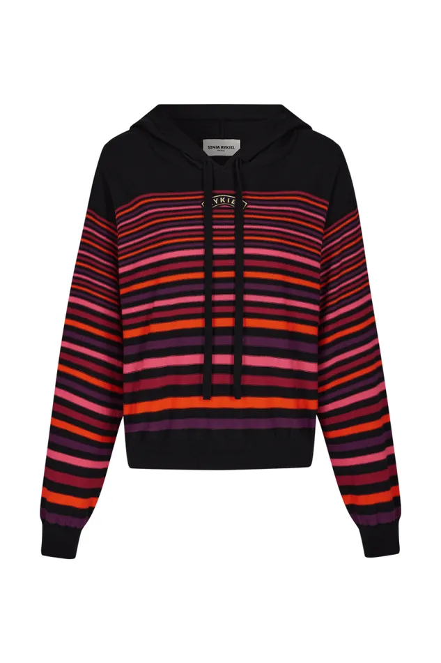 Women Striped Woolen Hoodie Striped Multico Multi Sonia Rykiel Sweaters