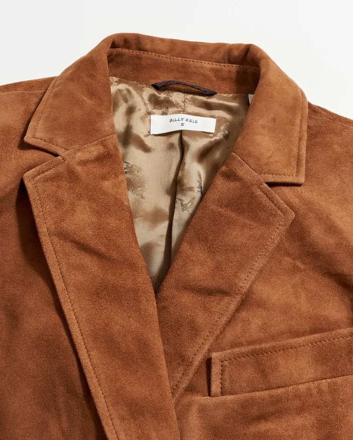 Women Suede Blazer Cognac Billy Reid Jackets and Outerwear
