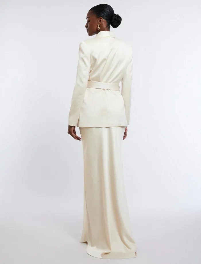 Women Suiting BCBG Harrison Satin Blazer Champagne
