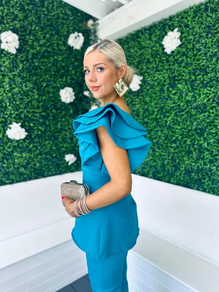 Women Suits and Blazers Canella Lane Carter Occasion 2 Piece Teal