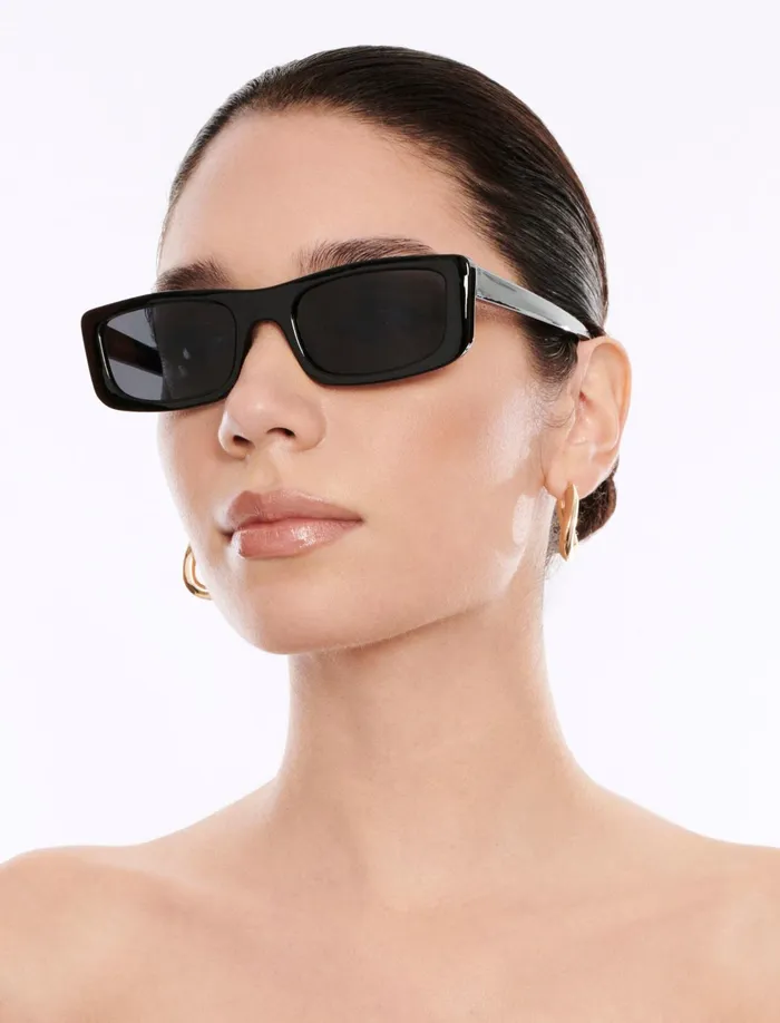 Women Sunglasses BCBG Modern Icon Rectangle Sunglasses Black