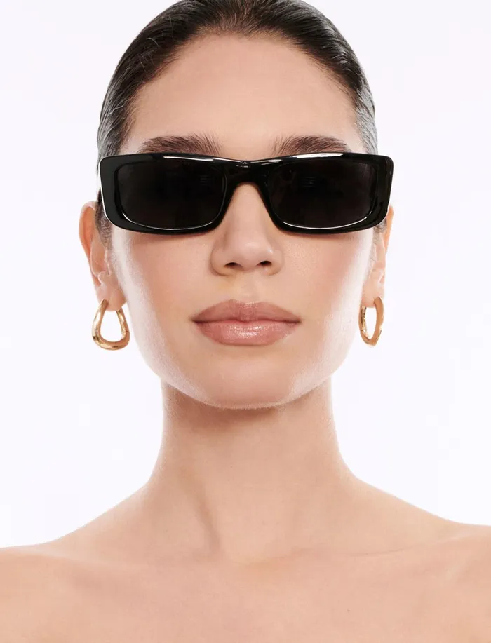 Women Sunglasses BCBG Modern Icon Rectangle Sunglasses Black