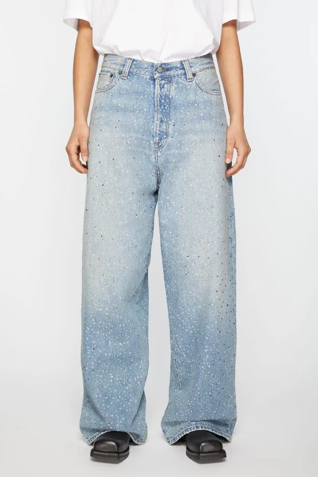 Women Super Baggy Fit Jeans 8211 2023F Light Blue Acne Studios Jeans