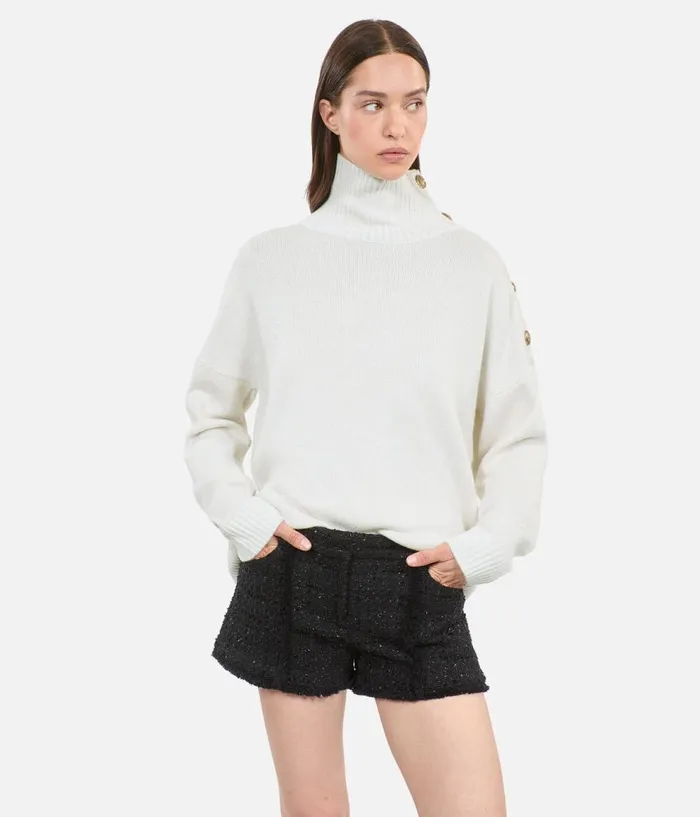 Women Sweaters THE KOOPLES Ecru Wool And Cashmere Sweater Women Sweaters THE KOOPLES Ecru Wool And Cashmere Sweater