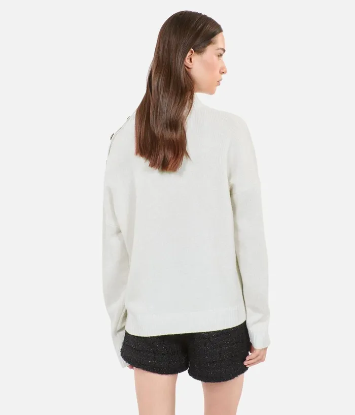 Women Sweaters THE KOOPLES Ecru Wool And Cashmere Sweater Women Sweaters THE KOOPLES Ecru Wool And Cashmere Sweater