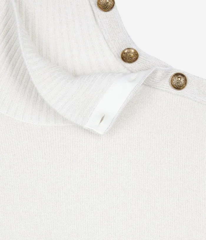 Women Sweaters THE KOOPLES Ecru Wool And Cashmere Sweater Women Sweaters THE KOOPLES Ecru Wool And Cashmere Sweater