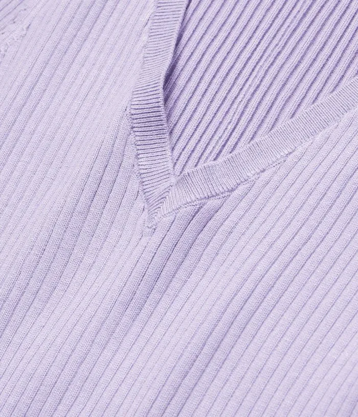 Women Sweaters THE KOOPLES Lilac Ribbed Knit Sweater Women Sweaters THE KOOPLES Lilac Ribbed Knit Sweater