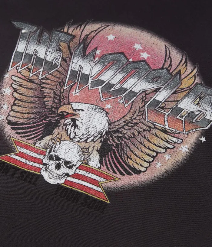 Women Sweatshirts THE KOOPLES Carbon Grey Hoodie With Rock Eagle Serigraphy