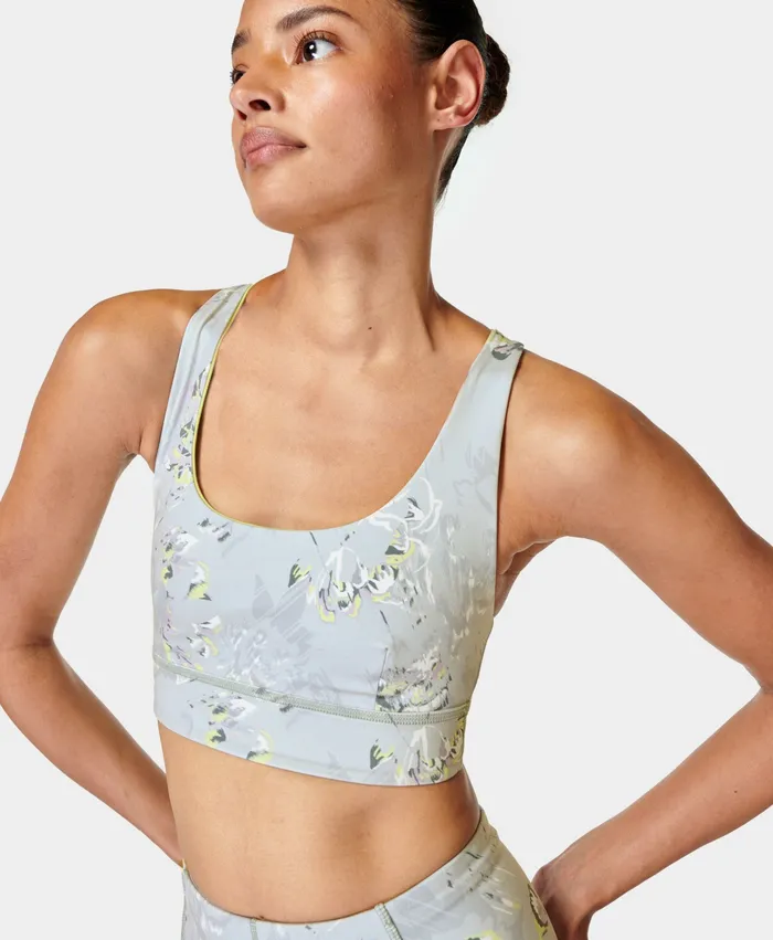 Women Sweaty Betty Super Soft Reversible Yoga Bra Pomelogreen Fallingfloralprint Underwear