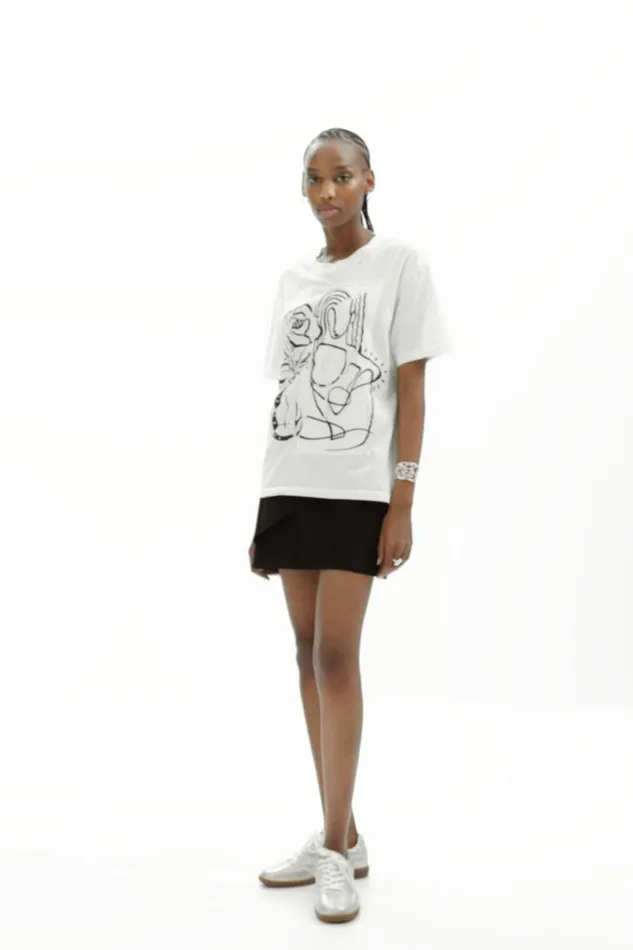 Women Tshirts Desigual Arty Illustration Tshirt