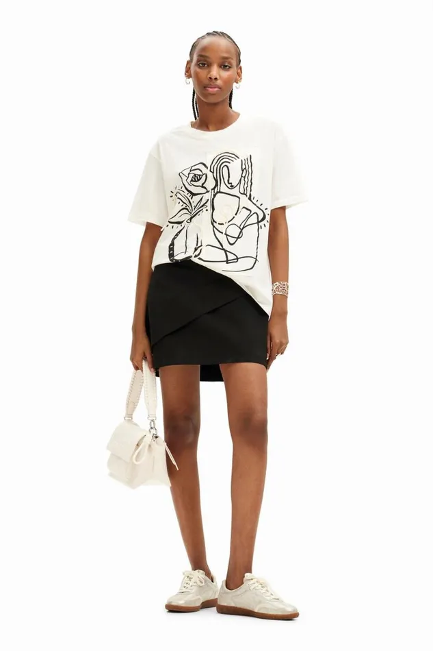 Women Tshirts Desigual Arty Illustration Tshirt