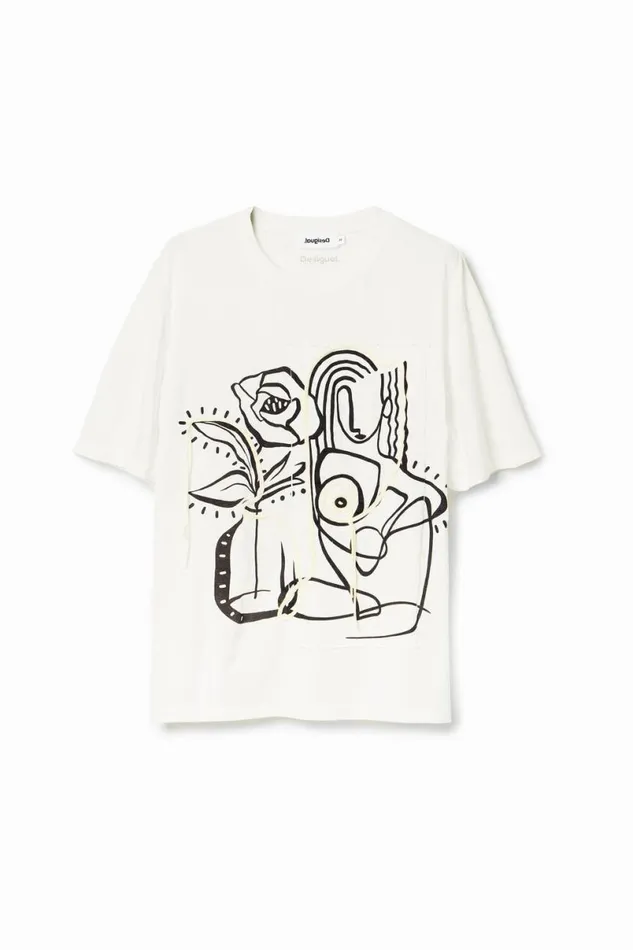 Women Tshirts Desigual Arty Illustration Tshirt