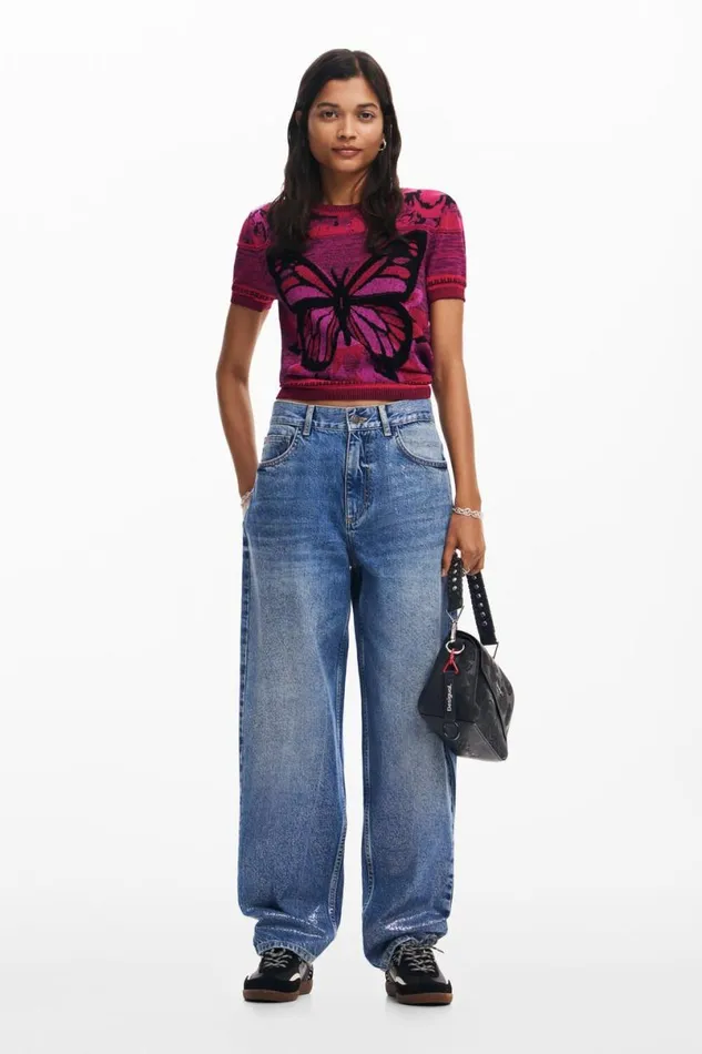 Women Tshirts Desigual Butterfly Knit Tshirt